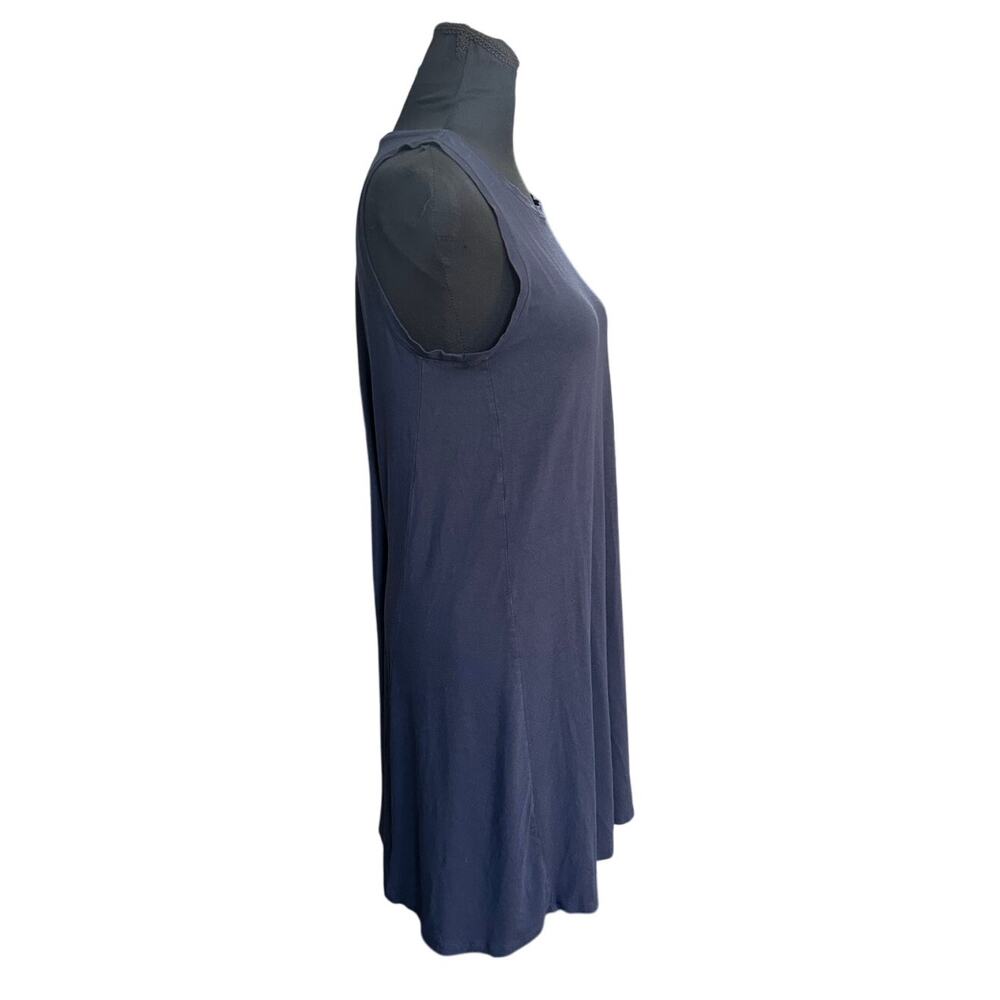 LOFT Navy Swing Dress Medium Casual Sleeveless Knit Summer Dress - Picture 3 of 9